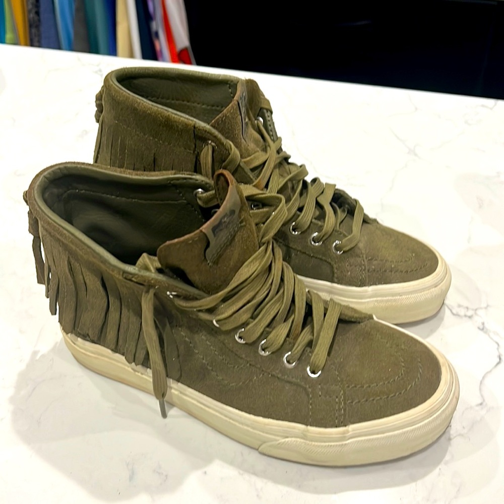 Van’s Olive Suede High Top Moccasin Sneaker